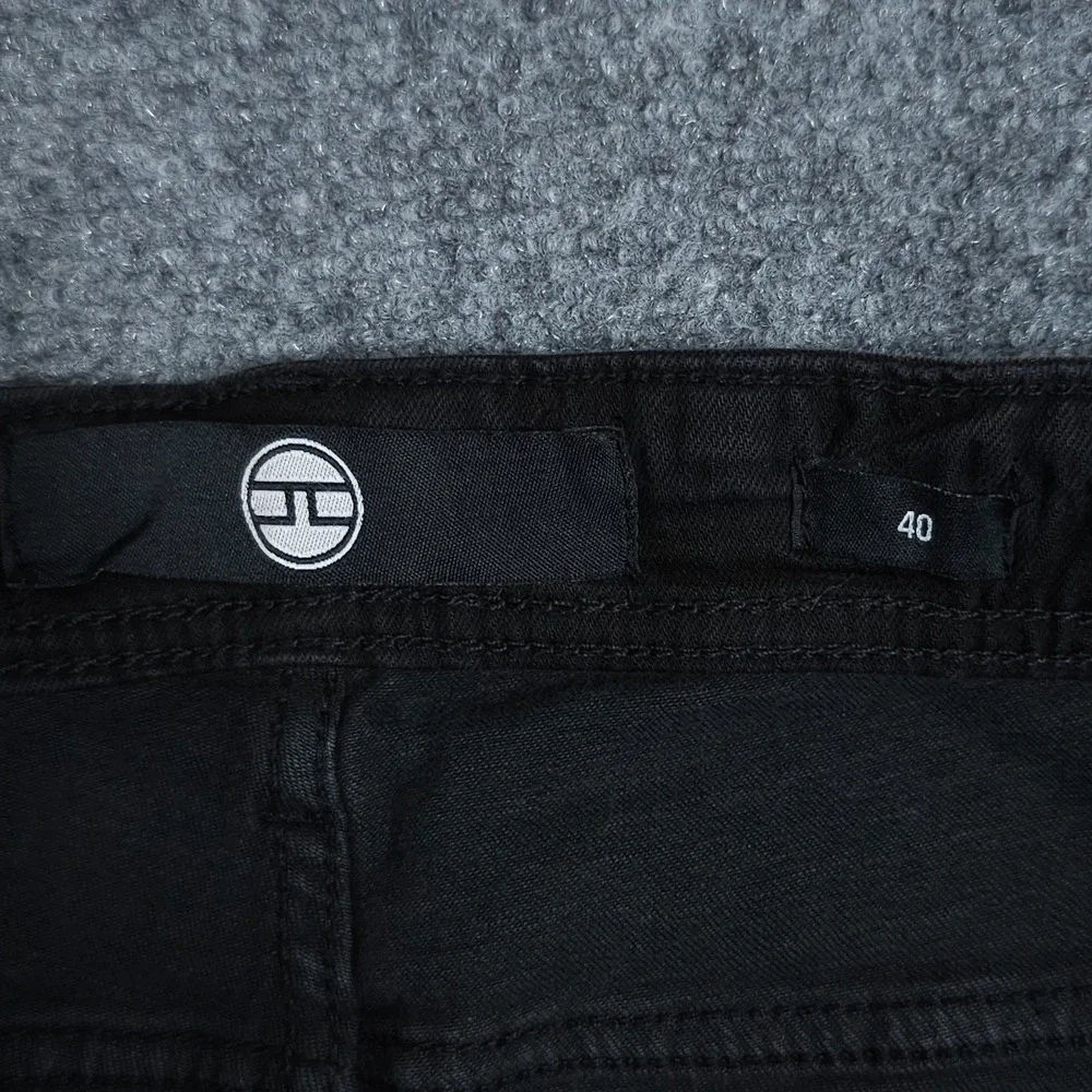 Jordan Craig Jean Shorts Mens 40 Black Bermuda Faded Denim Frayed Jorts Hip Hop
